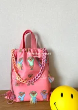 

Pink Baby Girls Kids Cute Cartoon Ballet Bear Storage Bags Handbags Printing Polyester Large-capacity Bags