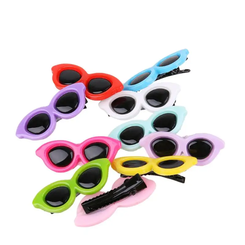 10 unids/set accesorios para el cuidado de mascotas de los gatos perro tocado con horquillas clip moño para perro de mascota pelo gafas