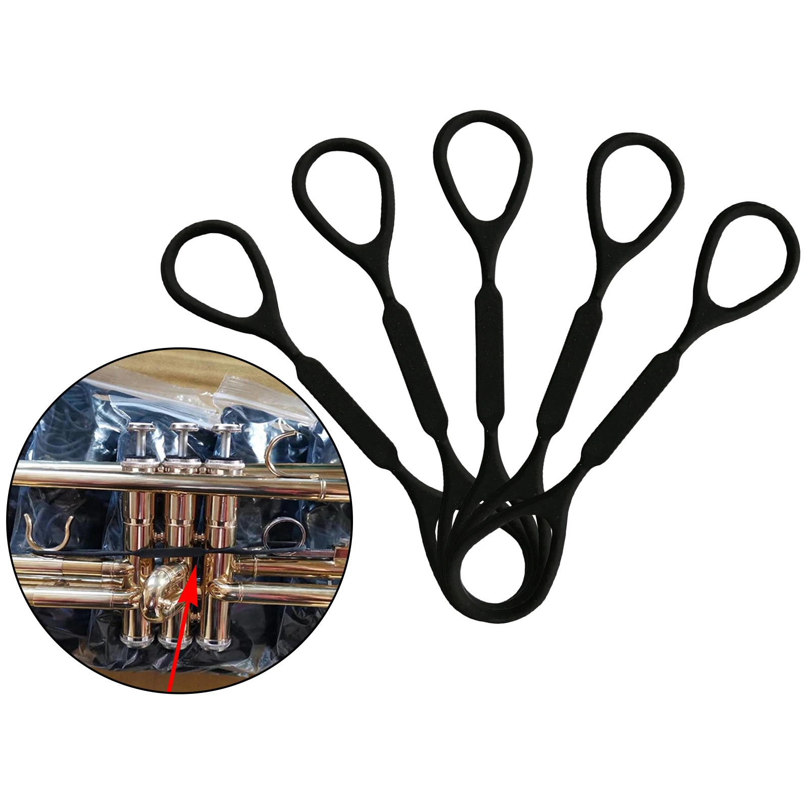 5Pcs Silicone Rubber Trumpet Slide Bumper Stopper Ring Musical Instrument Accessory