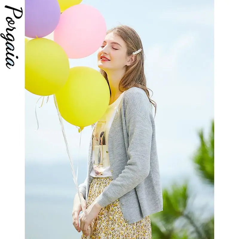 

Causal Style Long Sleeve Warm Autumn Solid Color Cardigan