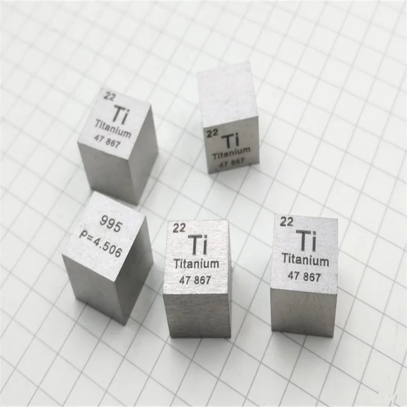 Металлический титановый Настольный куб, длина стороны 10 мм Ti 99.5% Pure