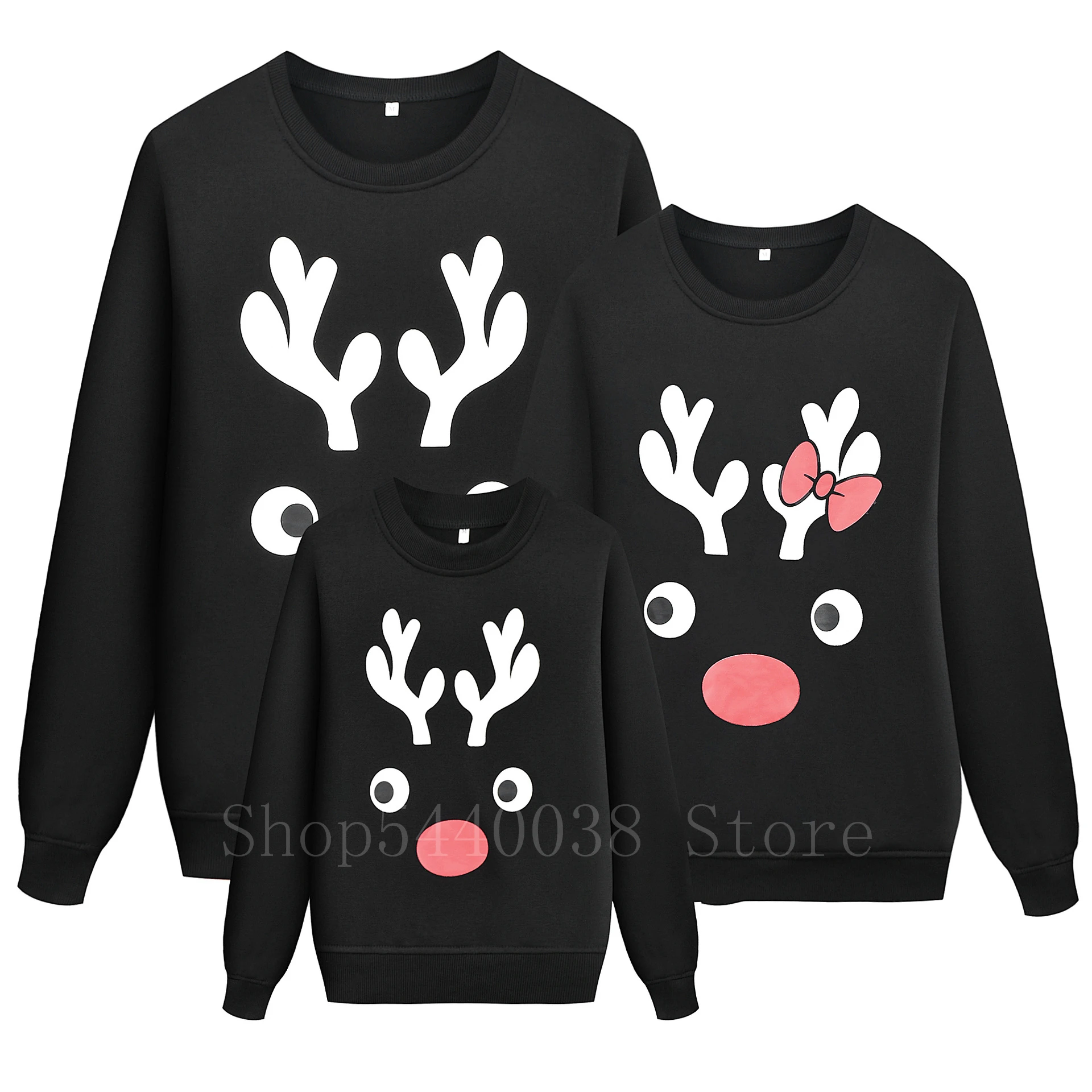 Одежда для всей семьи на Рождество и год свитер для мамы и дочки зимняя одежда для всей семьи с изображением лося