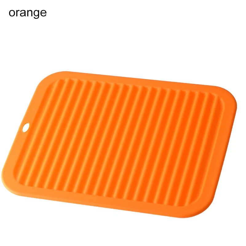 Оранжевый Surface Protectors Table Placemat Kitchen Cool Folderable Wave Heat Insulation Mat Silicone Cup Mug Dish Coaster Non Slip simple - Цвет: Оранжевый