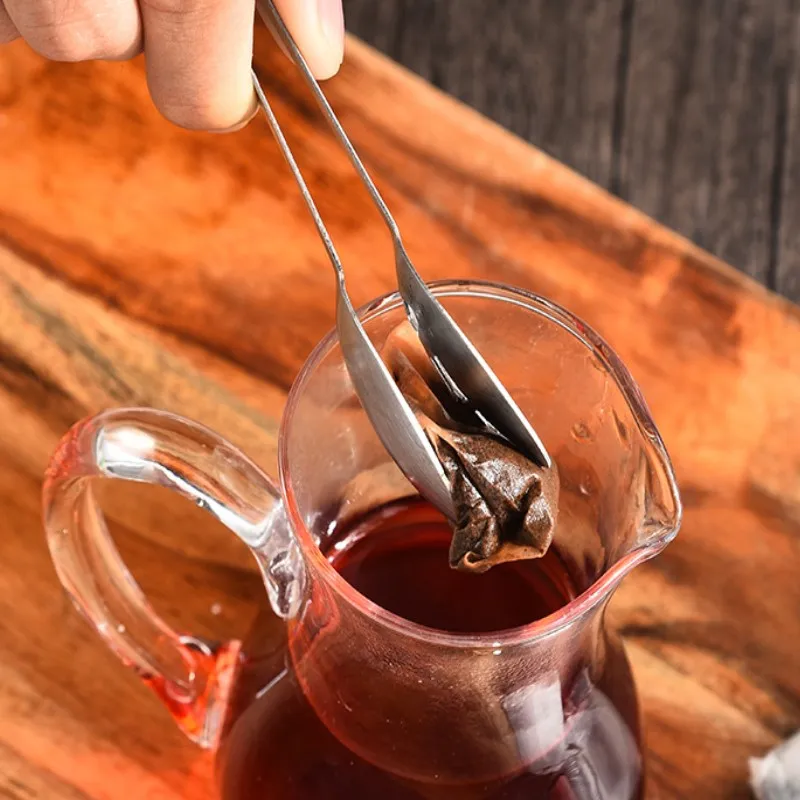 1pc Tea Bag Clip Stainless Steel Thickened Lemon Tweezer Ice Sugar Barbecue Clip Home Kitchen Gadget Teaware Accessories