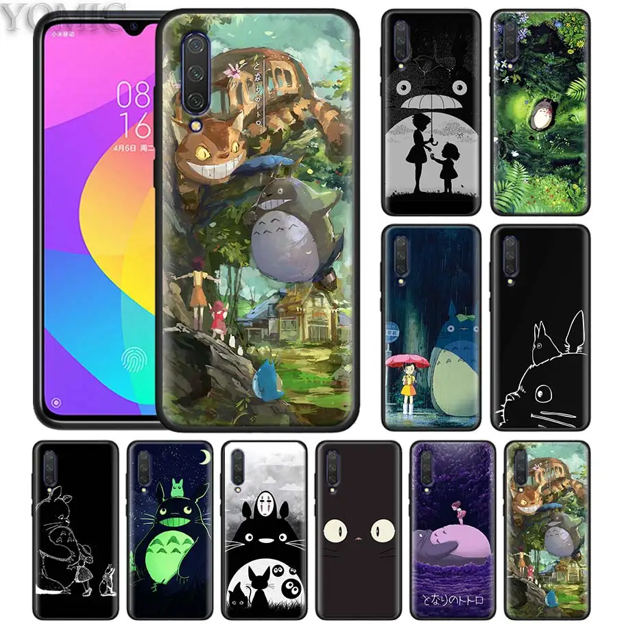 

Studio Ghibli Totoro Black Case for Xiaomi Mi 9T CC9 A2 8 lite CC9E A1 5X 6X Play Poco F1 Silicone Anime Cubre Phone Coque Cover