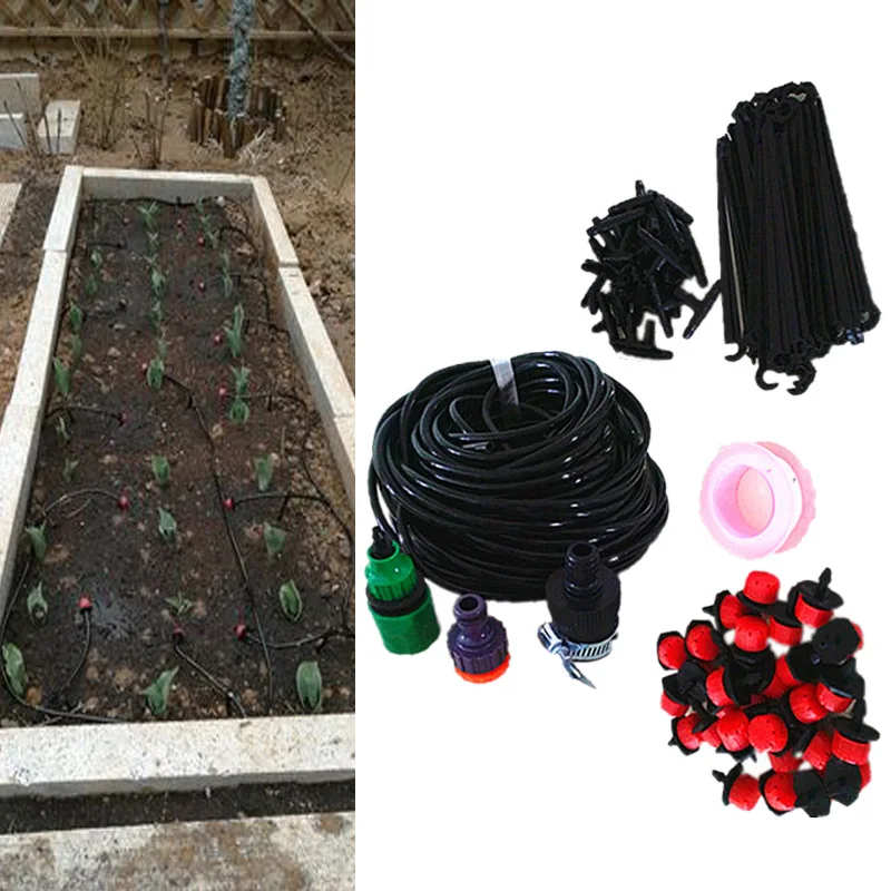 15 м DIY Набор для полива воды 20 капельного полива растений цветы системы садовый шланг