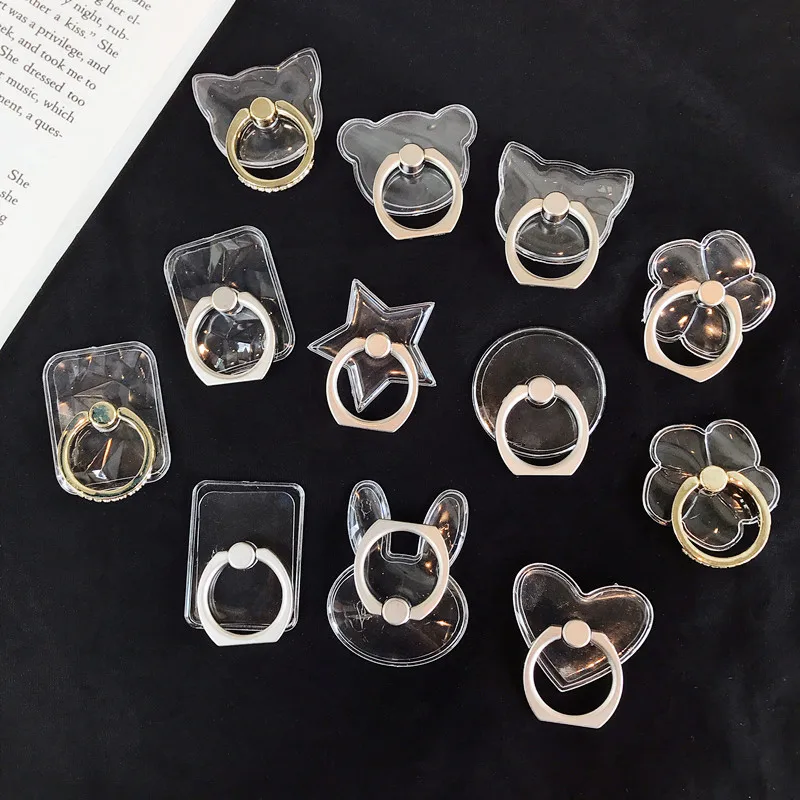Universal Stent Mobile Phone Holder Stand Finger Ring Magnetic For cute Cell Smart Transparent holder for iphone XS MAX 8 | Мобильные