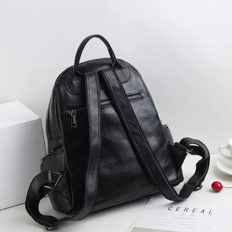 

Korean-style Fashion Feather New Element Backpack Full-grain Leather Embossed Leather Casual Leather Backpack Anti-Theft WOMEN'S