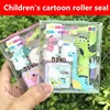DIY Dinosaur Cartoon Roller Seal with Ink Pad Children's Encouragement Seal Christmas Student Prize Teacher Encourage Children 1