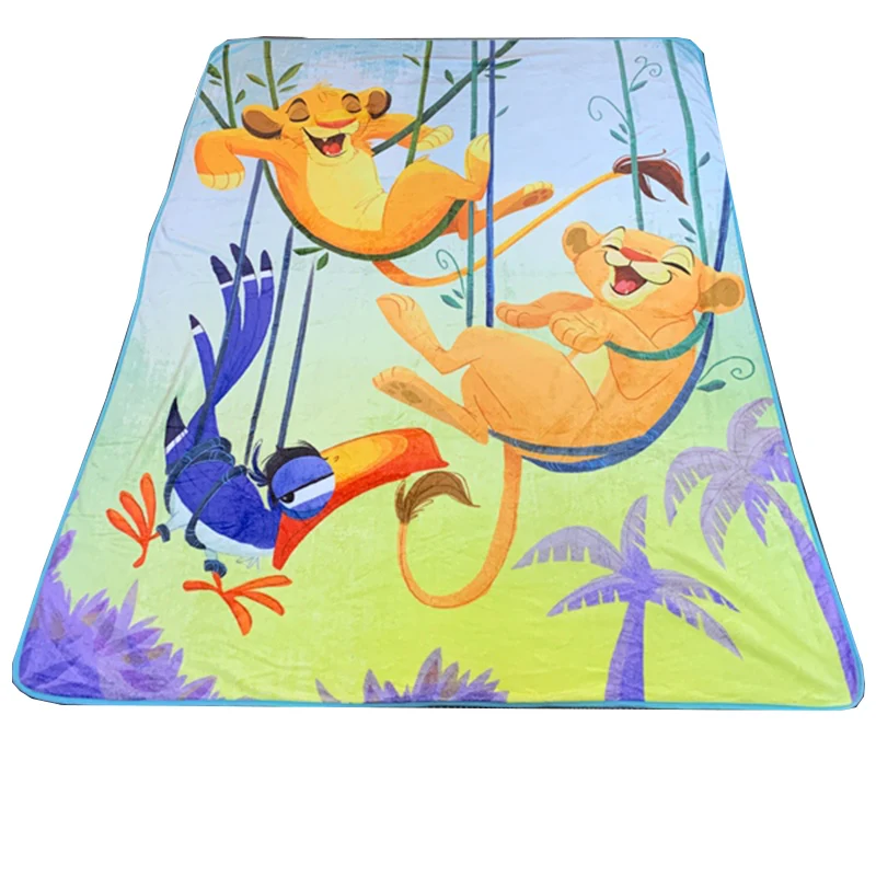 

Disney Cartoon Blue Lion King Simba Stitch Toddler Plush Blanket Throw Warm Sleeping Bed Cover 150x200cm for Baby Children Gift