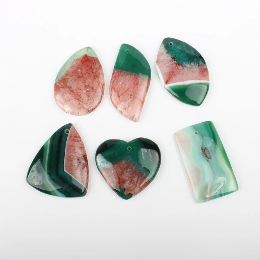 

5pcs/bag Natural Stone 25x46x6-38x45x6mm Geometric Color Pendant Jewelry Making DIY Necklace Bracelet Earring Jewelry Accessory