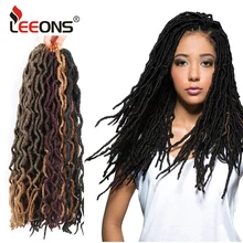 Leeons искусственные локоны в стиле Crochet волосы Горячая Nu Locs волосы синтетические волосы для наращивания короткие Dread Loc расширения кудрявые богини Locs