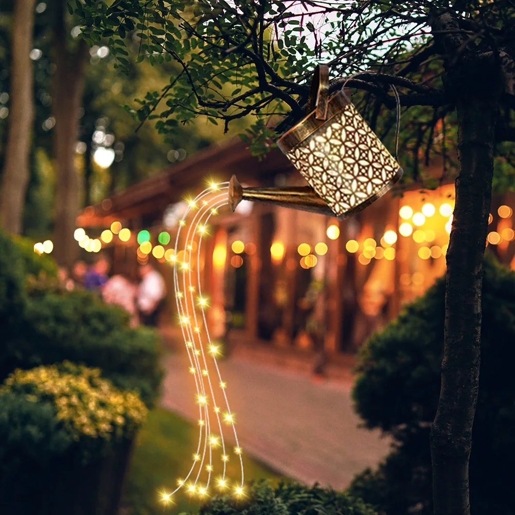 Gießkanne Lichterketten Star Shower Lichter Outdoor Garden Art Light Decoration 