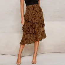 Горячая Распродажа Новая мода Тонкий Повседневный женский леопардовый принт палантин Бохо над Aysmmetric Свободная юбка летняя Высокая талия миди юбки B2