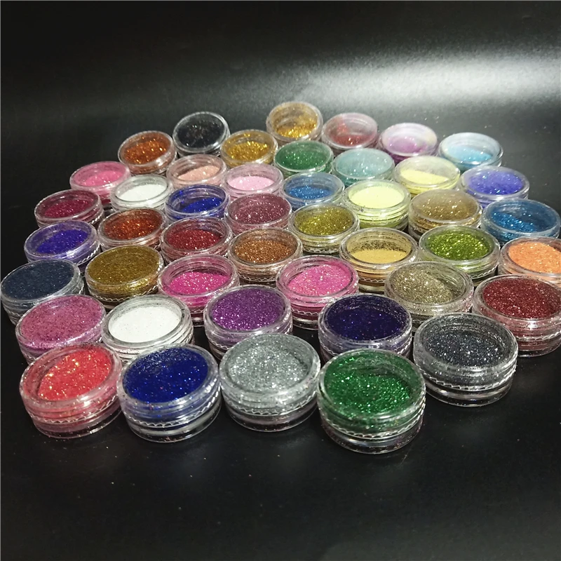 45 Colors Diamond Shimmer Glitter Powder for Temporary Tattoo Kids Face Body DIY Nail Painting Decoration Art Tool