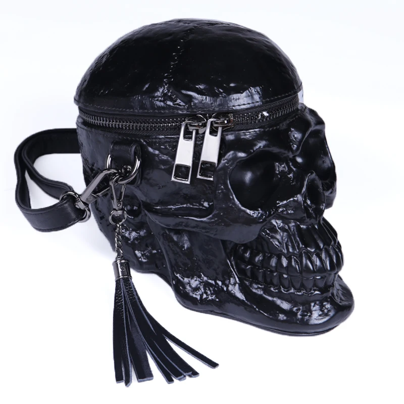 InstaHot Skulls сумка на плечо однотонная Готическая уличная ретро кожаная сумка женская шикарная Панк 3D черепа новая сумка