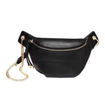 

Caker Brand 2020 Women PU Leather Bags High Quality Ruched Bags Black chain Chest Bags