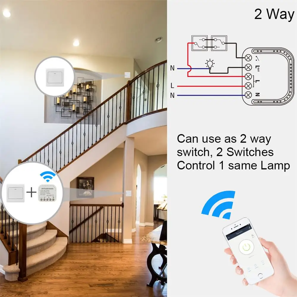 16A eWelink, Wifi, умный переключатель для умного дома, автоматизация, Wi-Fi модуль, поддержка внешнего переключателя, работа с Alexa Google Home