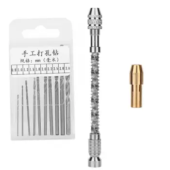 

Portable Semi-Automatic Pin Vise Hand Twist Drill Bit Jewelry DIY Making Processing Tool Long Life Span Alloy Steel Jewelry Tool