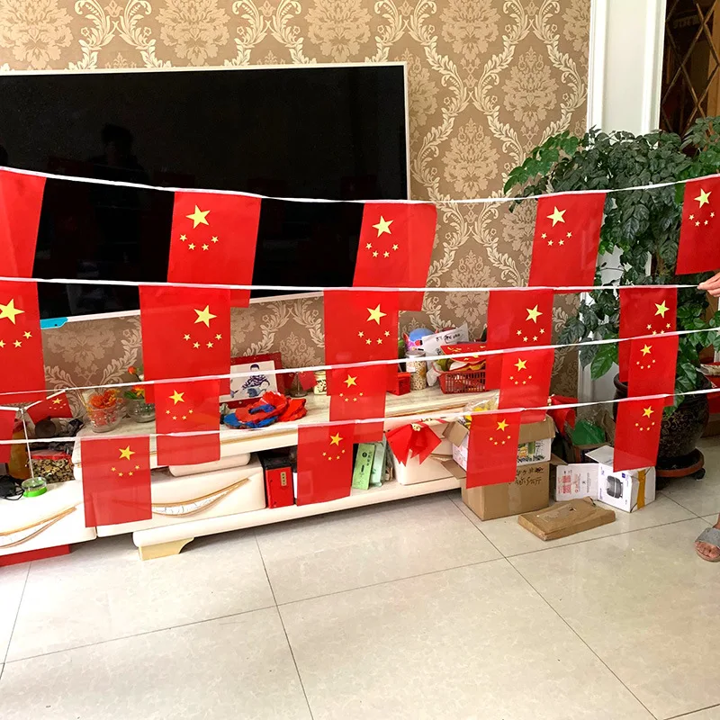 Manufacturers Direct Selling Five-Star National Flag String Flag Customizable Rectangular Each National Flag Hanging String Flag