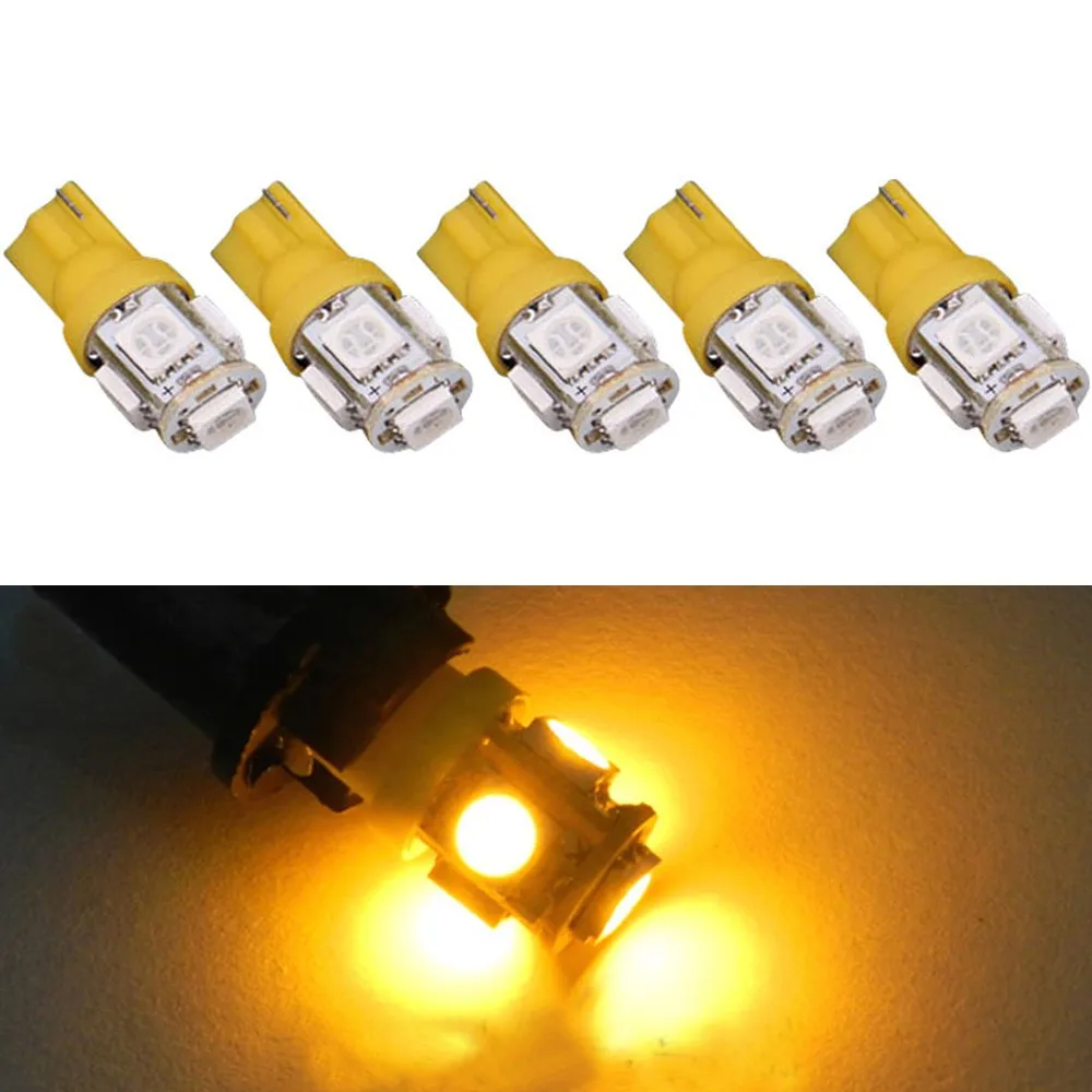 Автомобильный светильник 5 шт. T10 5-SMD 5050 ксеноновая лампа 3W светодиодный светильник лампы 192 168 194 W5W 2825 158 индикатор Подсветка регистрационного номера
