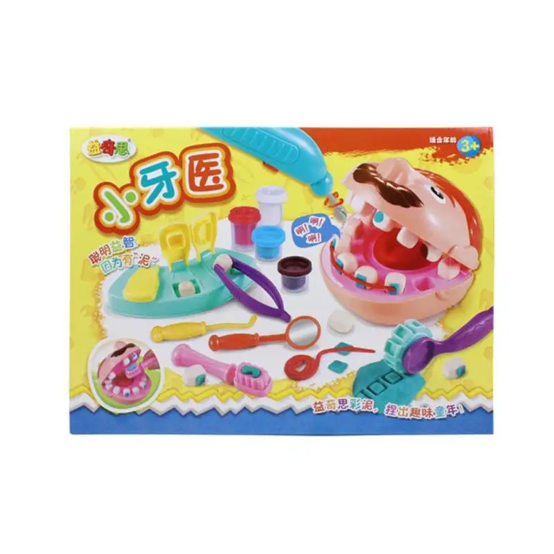 

1 set Plasticine Little Dentist Toy Set Magic DIY Tooth Extraction Game Clay Mold Tool Suit Child Educational Toy Christmas Gift