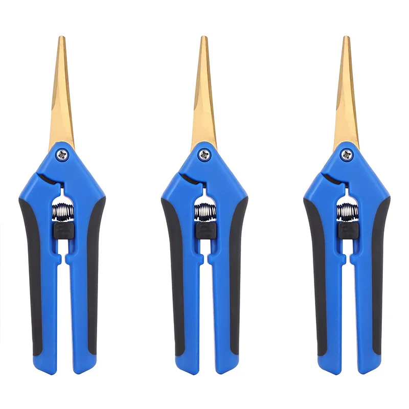 

GTBL 3-Pack Gardening Hand Pruner Pruning Shear Flower Leaf Trimmer with Titanium Coated Curved Precision Blades