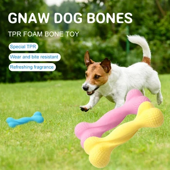 

Pet Dog Milk Flavor Bones Toy Chews Outdoor Training Toys Soft TPR Resistant Bone Molar Teeth Clean Stick Healthy Dogs Supplies