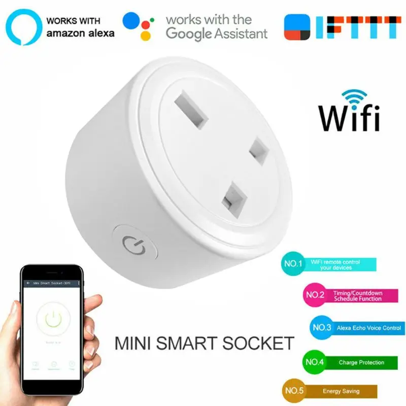 

Smart WIFI Plug Socket Power Switch APP Remote Control Voice Control Timer UK