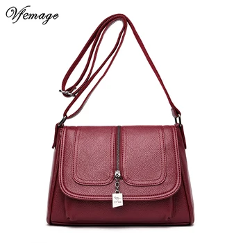 

Vfemage New Trendy Small Flap Women Messenger Bags High Qulity Ladies Shoulder Bag Leather Purse Female Crossbody Bag Sac Femme