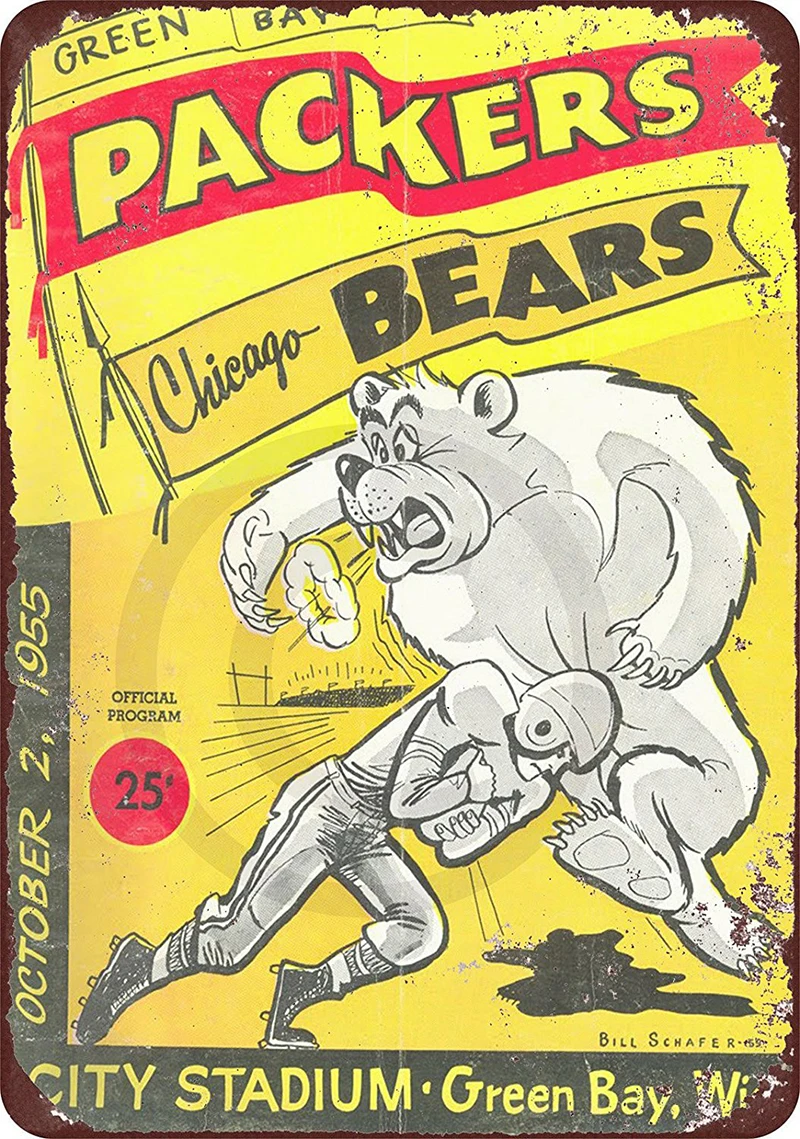 

Vintage Home Decor Packers Bears Bar Decor Vintage Metal Sign Wall Art for Garage Pub Cafe Wall Sticker 20*30 CM