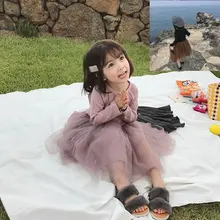 Осеннее платье с длинными рукавами для девочек Детские платья-пачки в стиле пэчворк праздничное платье для девочек Детские платья для девочек