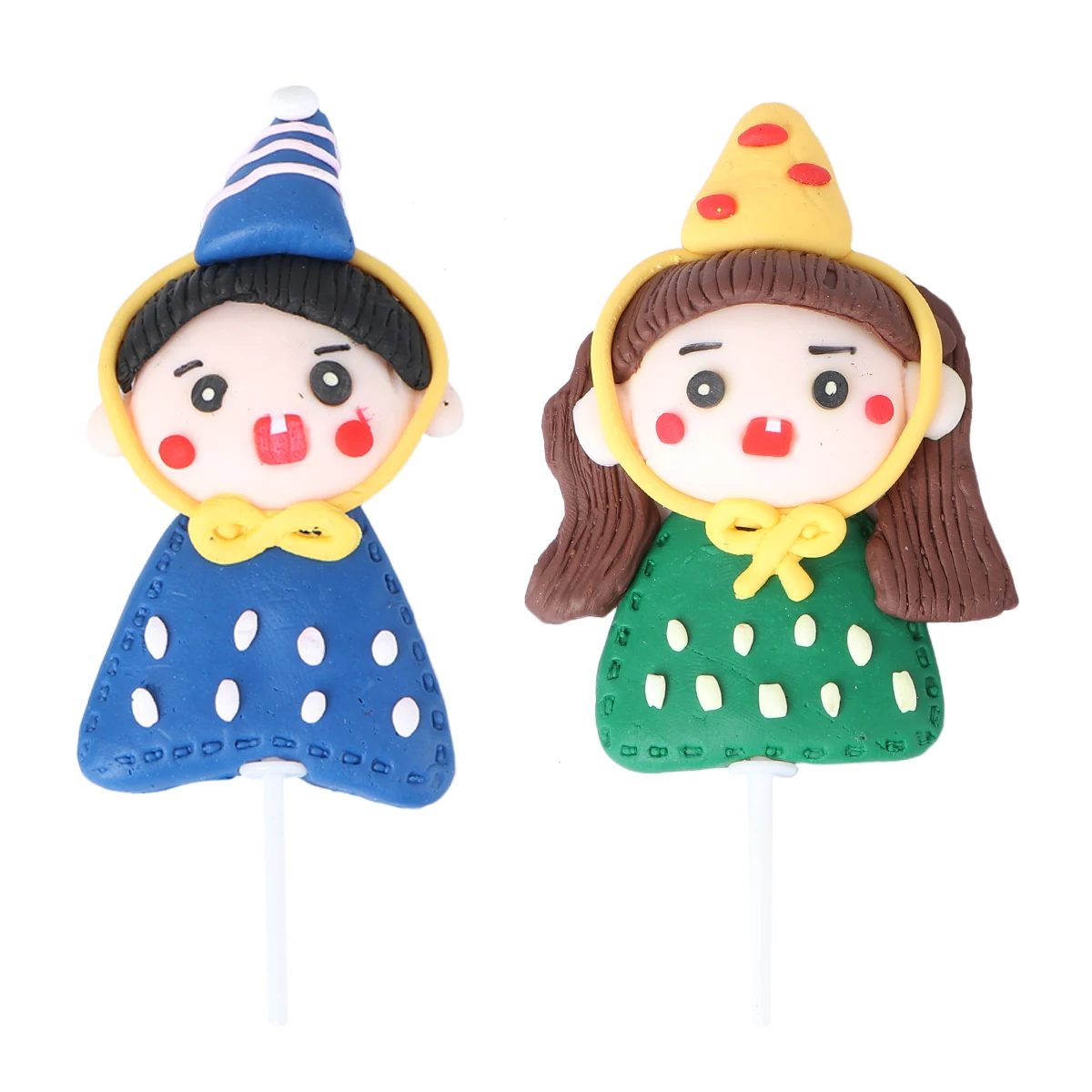 2Pcs Cake Adornment Decorative Doll Topper Adorable Decor for Decoration Birthday Party | Дом и сад