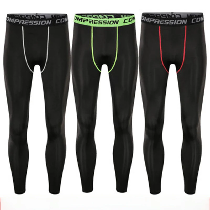 

Compression Tight Fitness Men's Running Tights High Elastic Compression Sports Leggings Quick Dry Ankle Length Pants Gym Socks