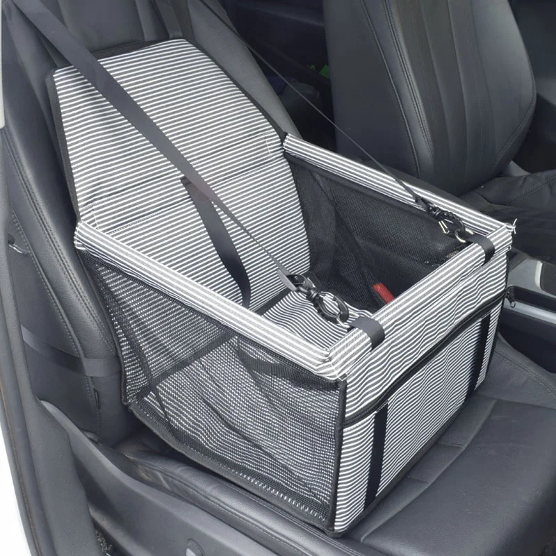 Bolsa de viaje para mascotas, accesorio para el asiento del coche, grosor doble, plegable, de malla, con alfombra impermeable, manta de seguridad, formato de bolsa transportable, para perros