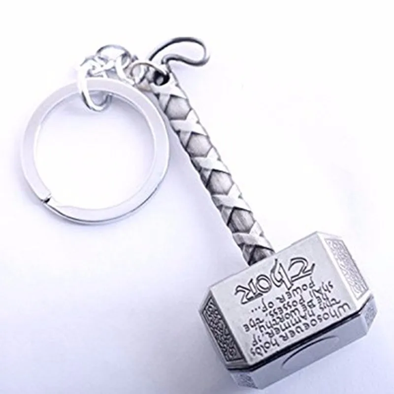 Mjolnir брелок Оловянная цепочка Тора кольцо для ключей Мужская Бижутерия Аксессуары для фанатов игрушки Мстители Marvel's Hammer