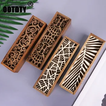

Retro Wooden Stationery Case Hollow Out Boxes Desktop Pencil Storage Organizer dropshipping