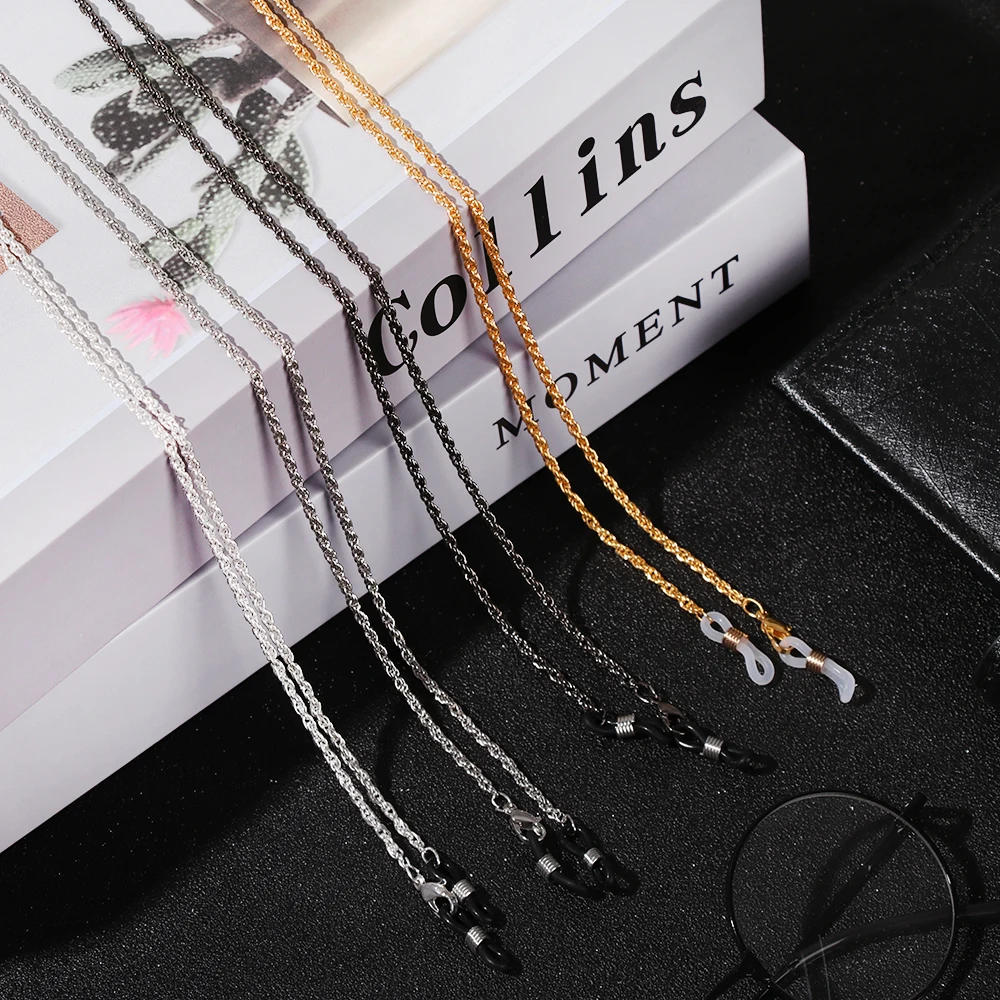 Модный простой металлический нескользящий винтажный шнурок для очков, очки для чтения, шейный ремешок, веревка, аксессуары для глаз