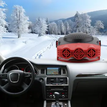 

Auto Car Heater 2 in 1 12V Car Heater Fan Truck Auto Heater Hot Cooling Fan Demister Fan 3-Outlet Defrosts Defogger