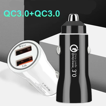 

QC3.0+3.1A Dual USB Car Charger Quick Charge Adapter 2 Charging Ports Auto Charger For Phone Cars Tablet 2 Ports Car Chargers