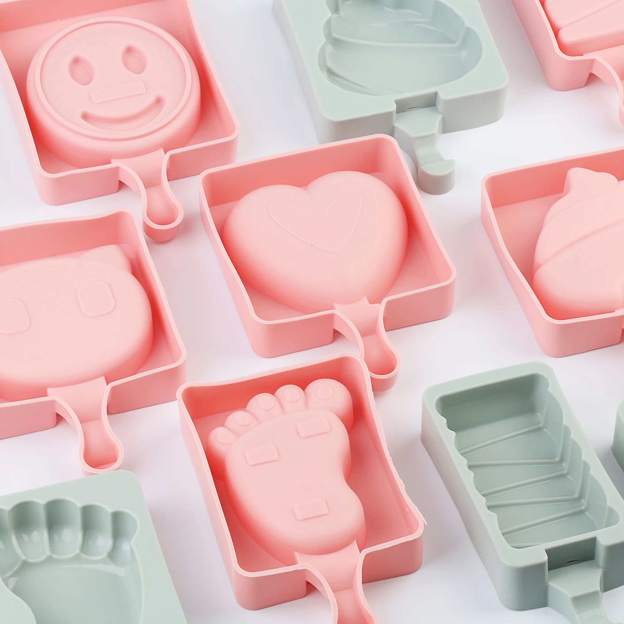 

Silicone Ice Cream Mold Popsicle Molds Frozen Ice Mould with Popsicle Sticks DIY Homemade Freezer Ice Lolly Mould 10 style