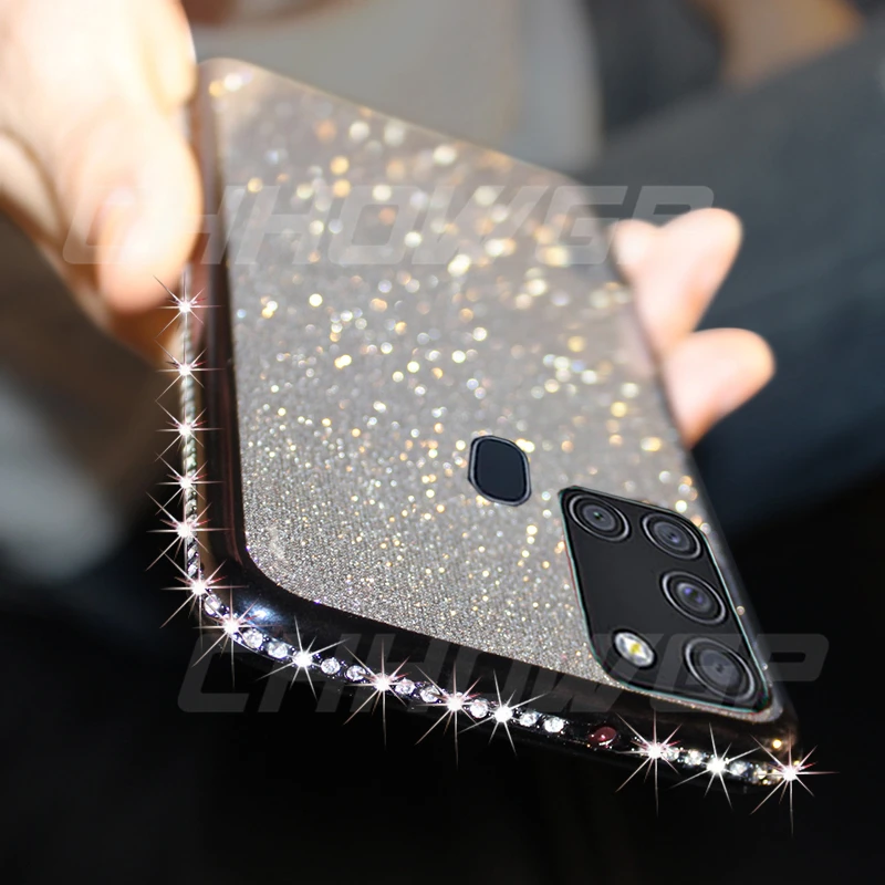 3D Diamond Glitter Bling Soft Phone Case For Samsung Galaxy A21S A 21S Fundas Cover A51 A71 A31 A41 A01 A11 A81 A91 | Мобильные