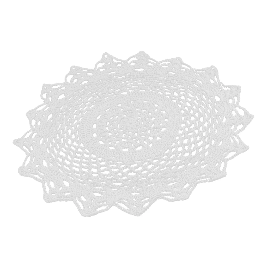 Flower Shape Handmade Crochet Embroidered Doilies Placemat Cotton Lace Doily Table Cover Cup Mat Coaster Table Decoration 30cm