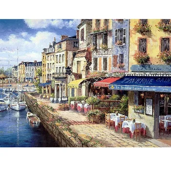 

5D DIY diamond painting Landscaping building living room study diamond cross stitch full drill round square resin diamond mosaic