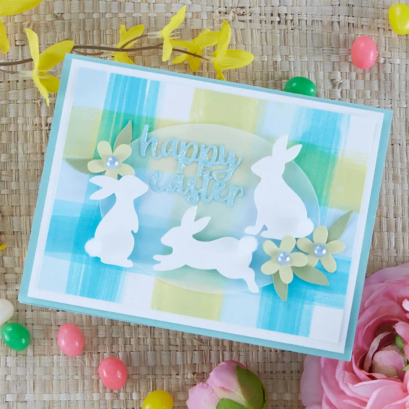 

Happy Easter Bunny Cutting Dies For DIY Scrapbooking Album Embossing Paper Cards Making Crafts 2020 New Dies