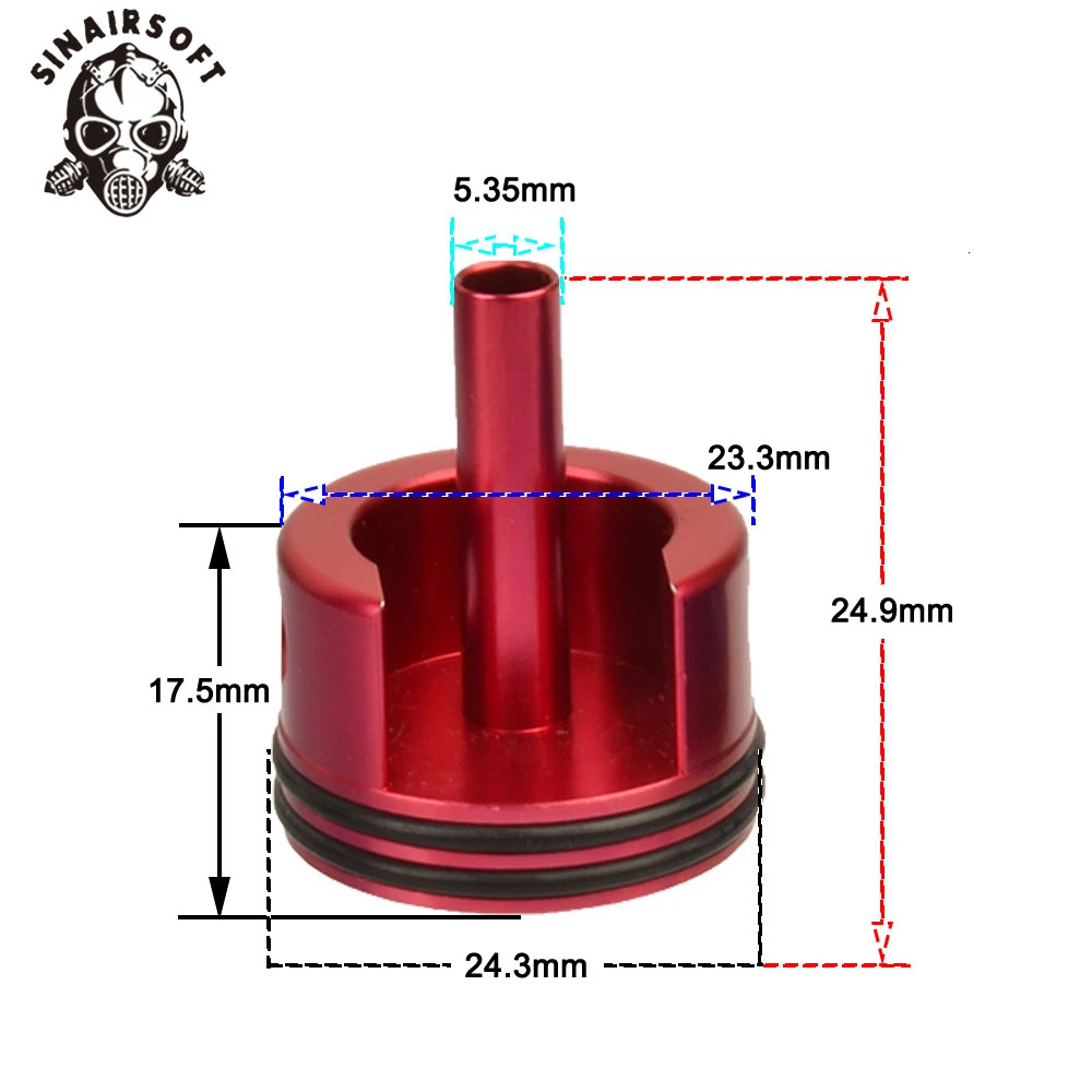 SHS CNC алюминиевое двойное уплотнительное кольцо резиновая прокладка Тип поршневая головка цилиндра подходит AEG страйкбол Ver.2/3 коробка передач для пейнтбола аксессуары