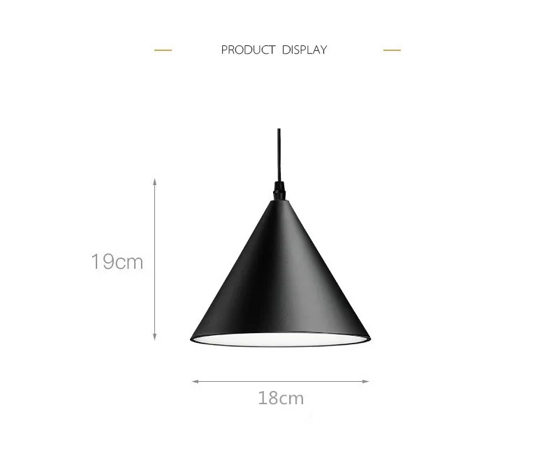 Современные подвесные светильники из черного металла с длинной проволокой в форме конуса DIY подвесной светильник для кухни, подвесной светильник, прикроватное подвесное освещение