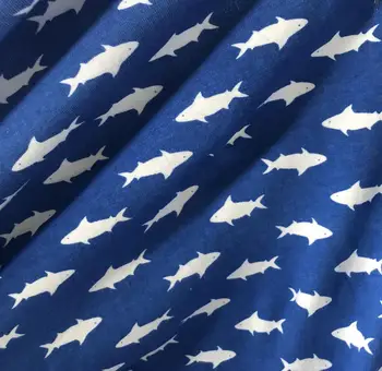 

100x150cm shark Print Fabric Knitted Diy Sewing Children T-shirt Cotton knit / jersey rainbow DIY fabric soft Clothing fabric