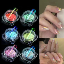 CHUNSHU Nail Glitter/Transparent/Glass/Acrylic Powder Mermaid Mirror Dust Chrome Nail Powder Pigment All For Manicure 0.2g PINK