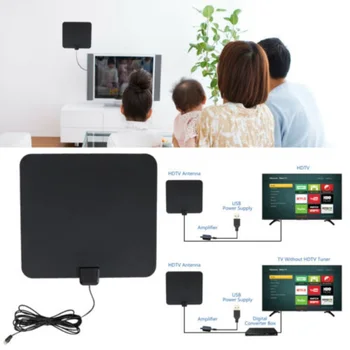 

50 Miles TV Aerial Indoor Amplified Digital HDTV Antenna DVB-T Freeview TV Signal Amplifier